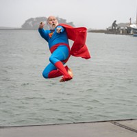 Christo Ball plunged as a last-minute entry dressed as superman.
