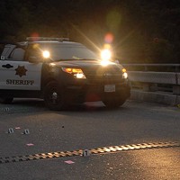 The scene of a July 14, 2017, shooting on Martin's Ferry Bridge, in which Humboldt County Sheriff's Office deputies opened fire on a night watchman in a parked car.