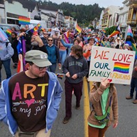 The Pride parade makes its way down Ferndale's Main Street.