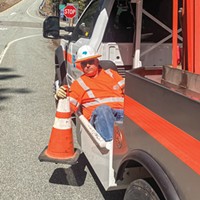 Steven Dinsmore, on the job for Caltrans earlier this year.