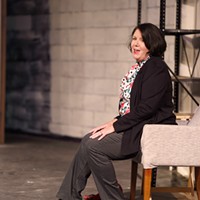 Ruthi Engelke in the one-woman play Natural Shocks at Exit Theatre.