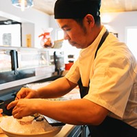 Chef Joe Tan behind Nori's sushi counter.