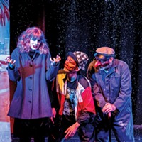 Vaya Sabadicci, Evan Grande and Benjamin Schaefer in The Little Match Girl: A Warm Tale on a Cold Night at the Arcata Playhouse