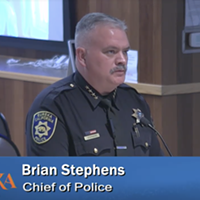 EPD Chief Brian Stephens addresses the city's Community Oversight on Police Practices Board.
