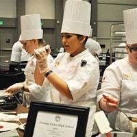 Emily Diehl, Rosa Maldonado and Aleisha Ewing go Iron Chef at the 2014 Teen Chef Competition.