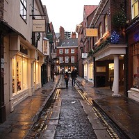 Grape Lane, formerly Gropecunt Lane, in the heart of York in northern England, was the city's center of prostitution in the Middle Ages.