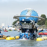 Planet Nine's cat people doggie paddle out on Humboldt Bay for the Kinetic Grand Championship on Sunday.