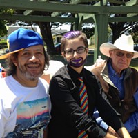 Chad Duran, Mason Trevino and Bill Shapeero at the Pride Picnic in Carson Park on Sunday.