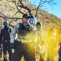 Protesters are pepper sprayed while occupying the proposed route of the Dakota Access Pipeline.