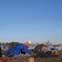A camp on the waterfront.