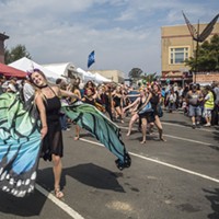 Butterflies fluttered by in the parade courtesy of Trillium Dance Studio.