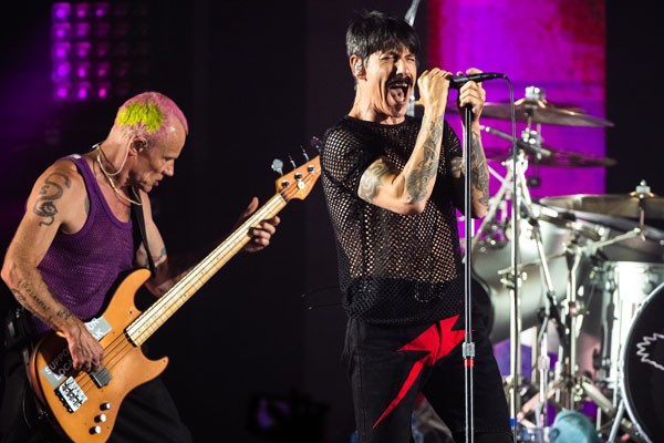 Flea and Anthony Kiedis in the moment. - PHOTO BY CHRIS TUITE FOR THE TWO RIVERS TRIBUNE