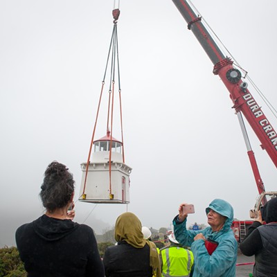 Trinidad Memorial Lighthouse on the Move