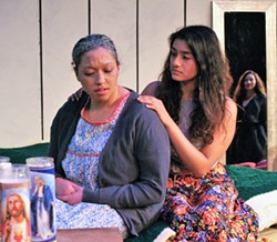 SUBMITTED - Savannah Baez, Irma Gill and Andrea Carillo in Adoration of the Old Woman at HSU.