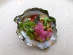 PHOTO BY JENNIFER FUMIKO CAHILL. - Fregoso's Comida Mexicana's winning raw oyster.