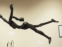 PHOTO BY GABRIELLE GOPINATH - Monica Coyne's 2020 "Hold on," recycled mild steel.