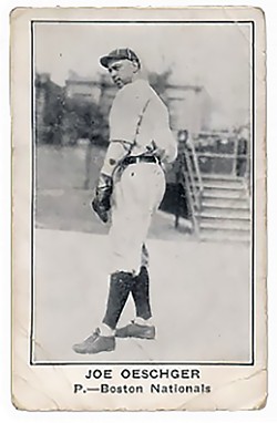 WIKIMEDIA COMMONS - Joe Oeschger's 1922 Boston Nationals baseball card.