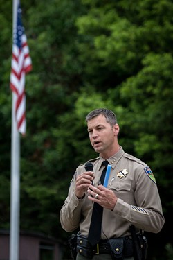 PHOTO BY MARK LARSON - Sheriff William Honsal, who's department has been hardest hit locally by the staffing crisis, is lobbying the Humboldt County Board of Supervisors to increase the salary schedule for his deputies, saying he thinks it's key to attracting and retaining quality officers.