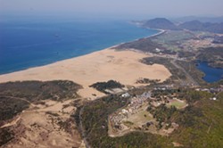Sand dunes along the coast of Tottori Prefecture, Japan