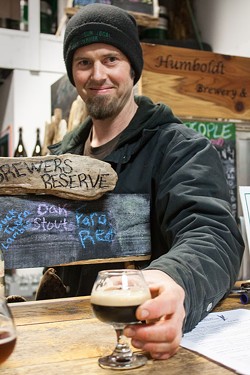 PHOTO BY CARRIE PEYTON DAHLBERG - Jacob Pressey created his "Black Grut Bier" from local mushrooms, barley and honey &mdash; but no hops.