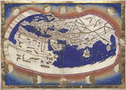 WIKIMEDIA COMMONS - 1467 map by Jacob d'Angelo, based on Ptolemy's Geographia, showing lines of latitude and longitude. Note that the map ends west of the coast of China.