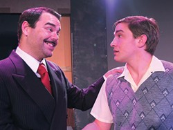 COURTESY OF NORTH COAST REPERTORY THEATRE - Chris Hamby and Dante Gelormino as pusher man and victim.