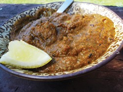 PHOTO BY KEVIN SMITH - Indian curry made from foraged greens.