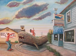 COURTESY OF THE ARTIST - Jesse Wiedel’s “Whaler’s Inn,” oil on wood panel painting.