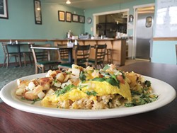 PHOTO BY JENNIFER FUMIKO CAHILL - A fried rice omelet because this is America.