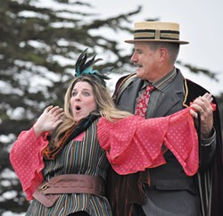 COURTESY OF HUMBOLDT LIGHT OPERA COMPANY - Cyndy Cress as Mad Margaret and Bill Ryder as Despard get crazy in Ruddigore.
