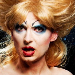COURTESY OF NORTH COAST REPERTORY THEATRE - Morgan Cox goes glam rock in Hedwig and the Angry Inch.