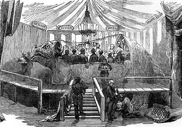 What are you doing New Year's Eve? - AN ENGRAVING OF THE IGUANODON DINNER PARTY THAT APPEARED IN THE LONDON ILLUSTRATED NEWS, 7 JANUARY 1854.