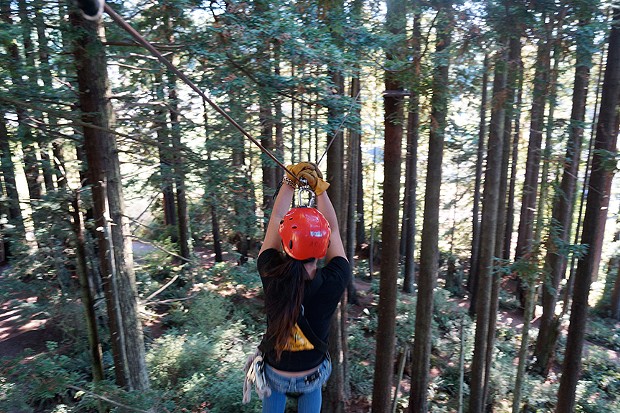 Zip lining can be a great way to celebrate a birthday, as 18-year-old Mei Lan demonstrates.